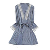 Lingerie Women Silk Lace Robe Dress Babydoll Sleepwear Nightdress Nightwear Set Set Sexy Sleepwear Lace Pigiama Donna