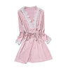 Lingerie Women Silk Lace Robe Dress Babydoll Sleepwear Nightdress Nightwear Set Set Sexy Sleepwear Lace Pigiama Donna