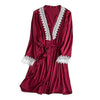 Lingerie Women Silk Lace Robe Dress Babydoll Sleepwear Nightdress Nightwear Set Set Sexy Sleepwear Lace Pigiama Donna