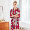 Green 2019 Summer Women's Sleep Robe Nightgown Yukata Lady Rayon Mini Kimono Bath Gown Sleepwear Bathrobe Pijama Mujer M-XXL