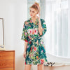 Green 2019 Summer Women's Sleep Robe Nightgown Yukata Lady Rayon Mini Kimono Bath Gown Sleepwear Bathrobe Pijama Mujer M-XXL