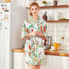 Green 2019 Summer Women's Sleep Robe Nightgown Yukata Lady Rayon Mini Kimono Bath Gown Sleepwear Bathrobe Pijama Mujer M-XXL