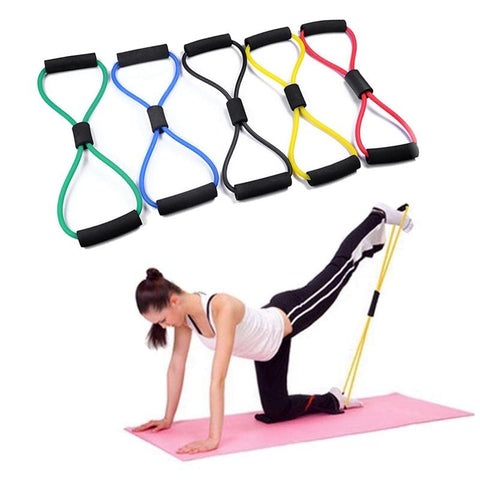 HOT SALE Yoga Gum Fitness Resistance Bands 8 Word Chest Expander Rope Workout Muscle Rubber Elastic Bands for Sports Exercise