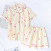 Japanese simple short pyjamas women 100% cotton short sleeves ladies pajama sets shorts Cute cartoon sleepwear women homewear