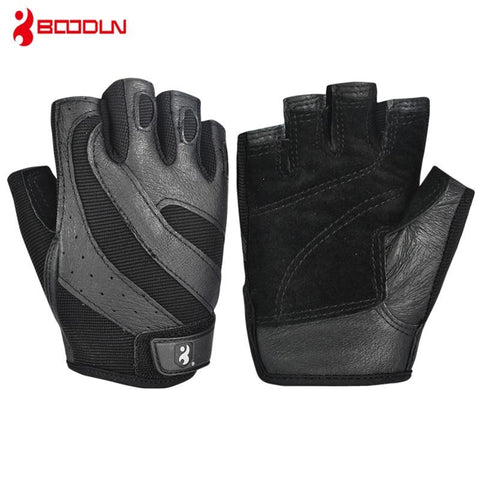 Pigskin Men's Gym Gloves Bodybuilding Crossfit Fitness Sports Dumbbell Barbell Weight Lifting Sport Gloves for Horizontal Bar