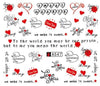 Nail Sticker Water Decals Sweet Love Heart Nails Slider Art design Decoration Tattoo Manicure Foil Adhesive Wraps Pegatinas