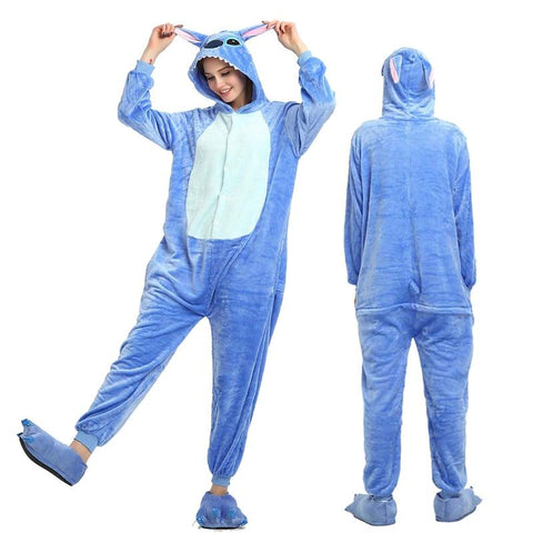 New Winter Women Men Unisex Adult Cute Cartoon Onesie Animal Pajamas Stitch unicornio Unicorn Kigurumi Flannel Nightie Sleepwear