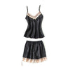 4 Piece Pj Set Sexy Women Pajamas Sets Women Faux Silk Pyjama Lace Sling Sleeveless Shirt Shorts Summer Robe Sleepwear Nightwear