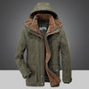 AFS JEEP Brand Thickening Hooded Winter Parkas men Plus Size 5XL 6XL Military Warm Fleece With Fur Parka Men Winter Jacket Men