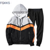 FGKKS Fashion Men Tracksuit Cardigan Sweatshirt Pants Long 2019 Streetwear Men's Zipper Letter Print Tracksuit Men EU Size
