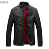 FGKKS Winter Leather Jacket Men Velvet Thick Warm Leather Jackets Men Pu Leather Motorcycle Leather  Jackets Male Coat
